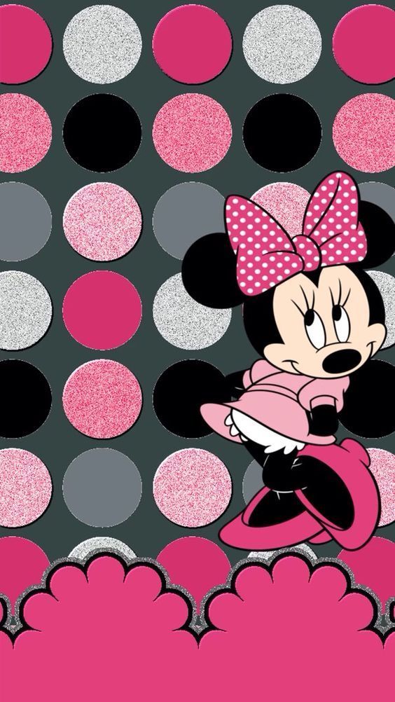 wallpaper da minnie,cartoon,pink,pattern,polka dot,illustration