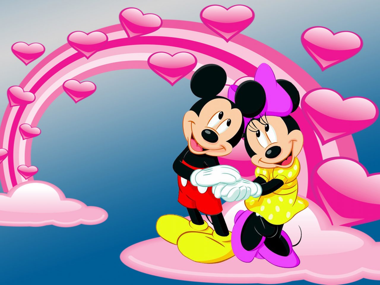 mickey und minnie mouse wallpaper kostenlos,karikatur,animierter cartoon,liebe,herz,illustration