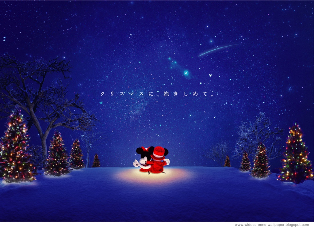 모바일 미키 마우스 벽지,겨울,눈,하늘,크리스마스,산타 클로스