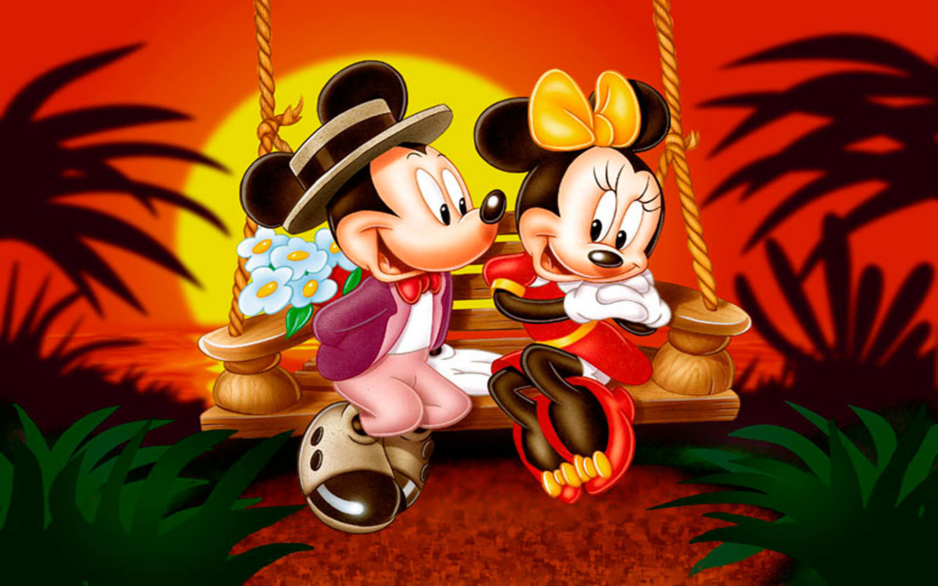mickey und minnie mouse wallpaper kostenlos,animierter cartoon,karikatur,illustration,erfundener charakter,animation