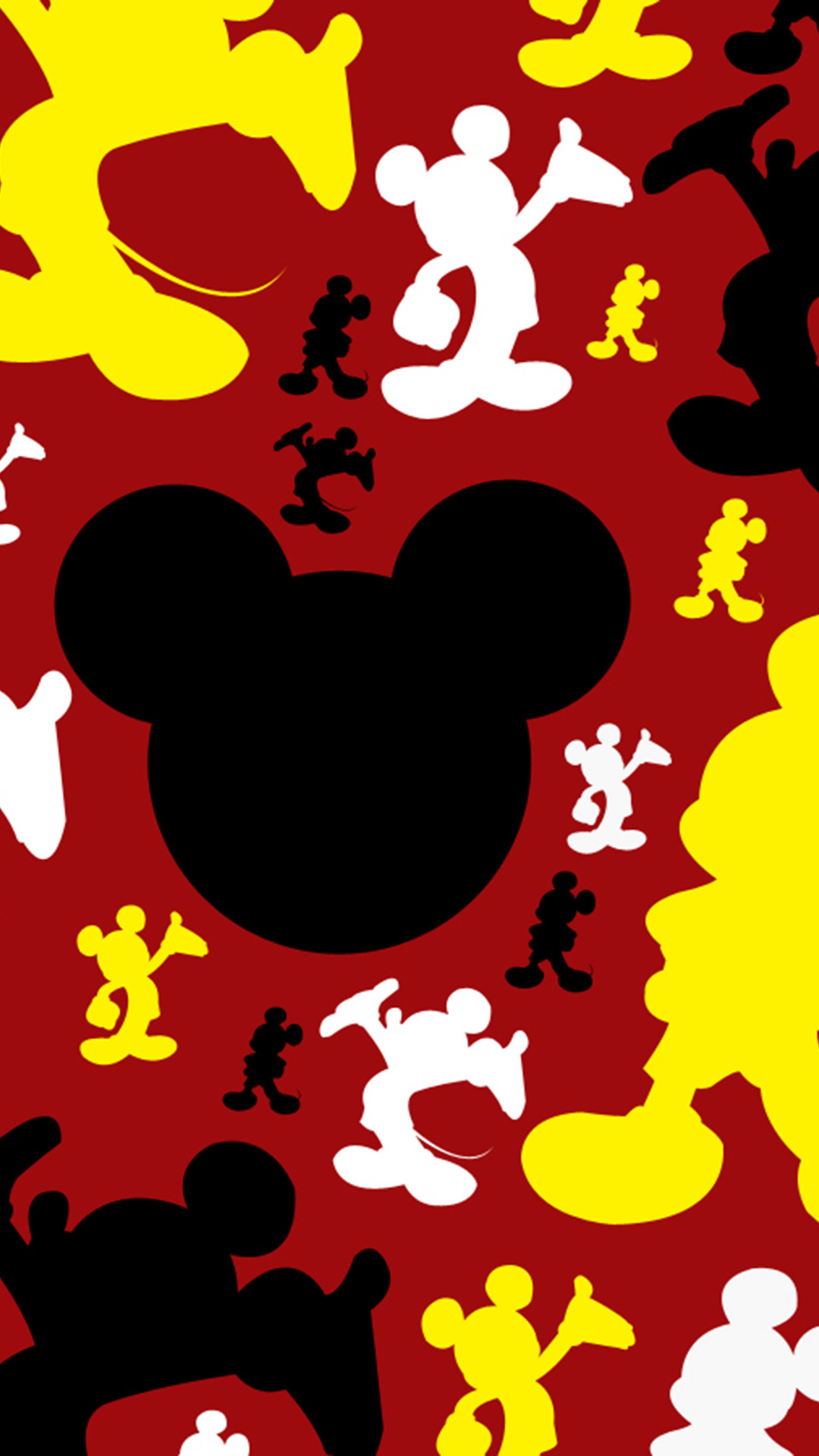 ミッキーマウスの携帯壁紙 赤 パターン 図 心臓 Wallpaperuse