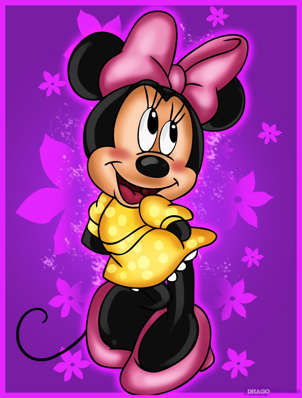 fond d'écran minnie mouse hd,dessin animé,dessin animé,violet,clipart,animation
