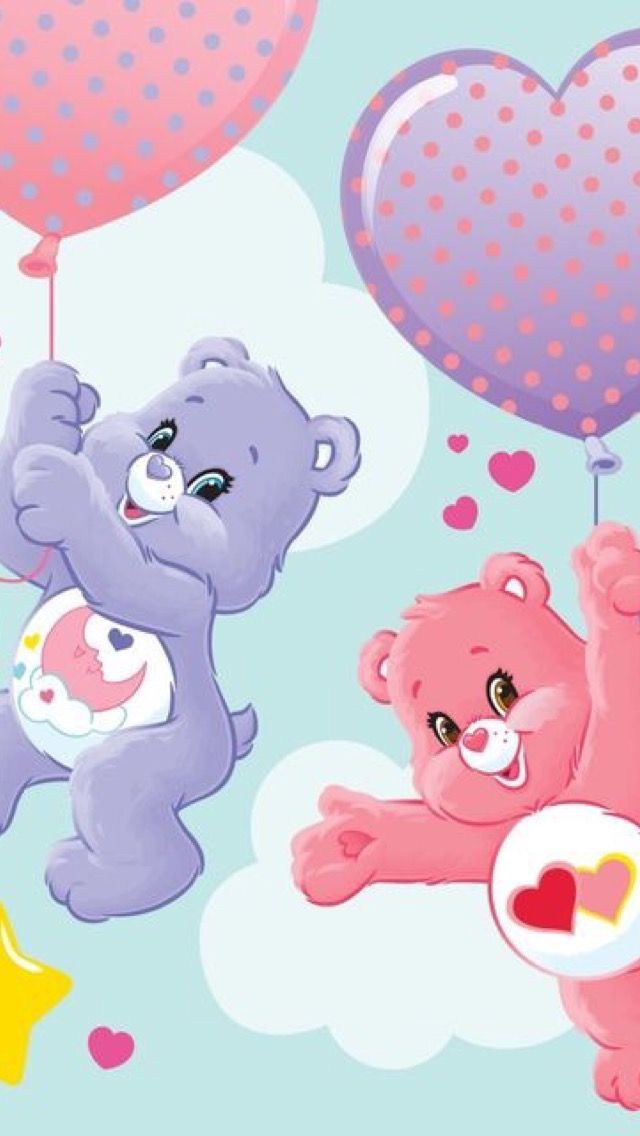 care bears wallpaper,cartoon,pink,balloon,clip art,illustration