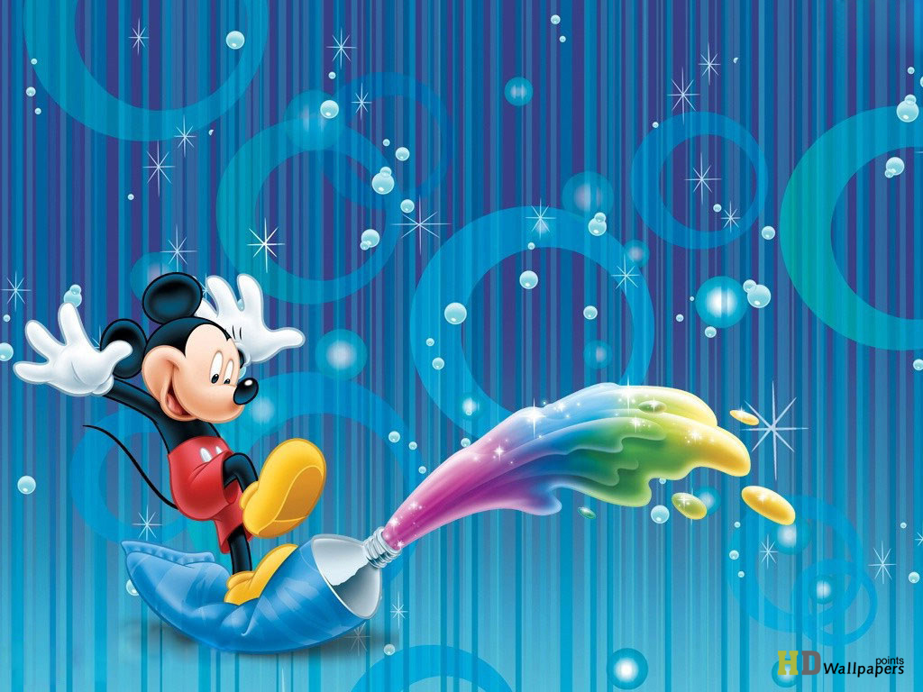 mickey mouse 3d wallpaper,animierter cartoon,karikatur,wasser,illustration,animation