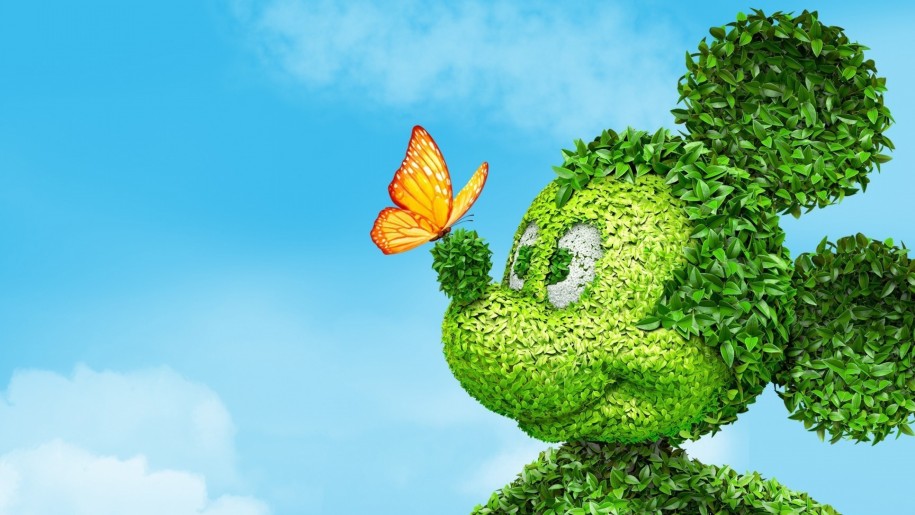 ミッキーマウスの3d壁紙,自然,空,緑,自然の風景,草