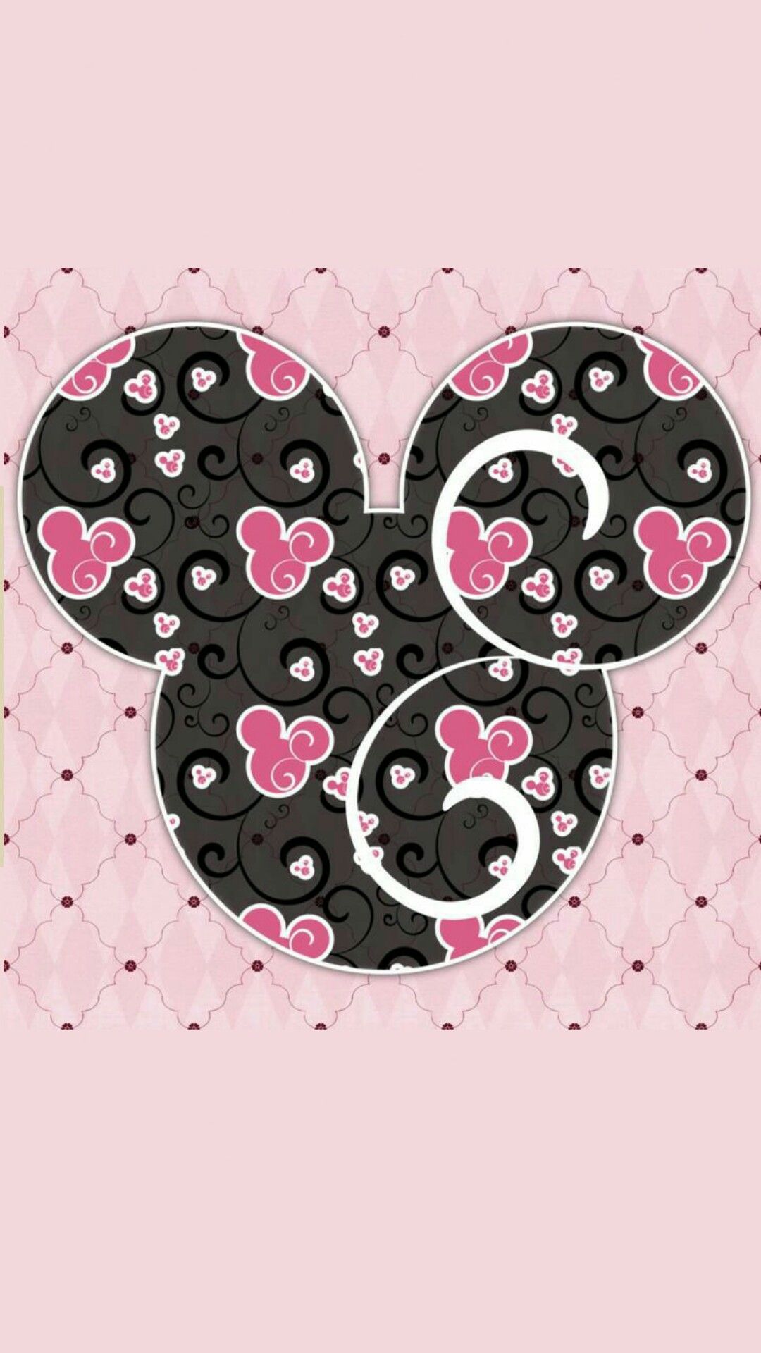 미키 미니 마우스 벽지,분홍,심장,무늬,삽화,디자인