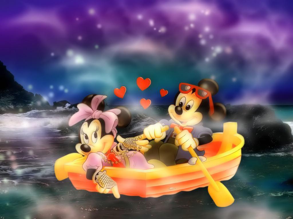 mickey and minnie mouse wallpaper,animated cartoon,cartoon,animation,fictional character,sky