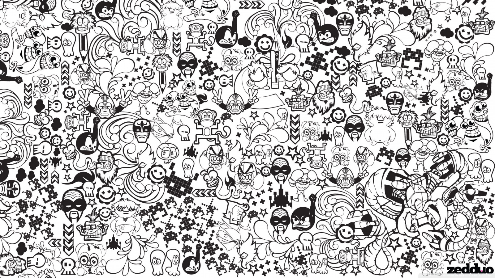 mickey mouse wallpaper black and white,line art,text,pattern,drawing,black and white