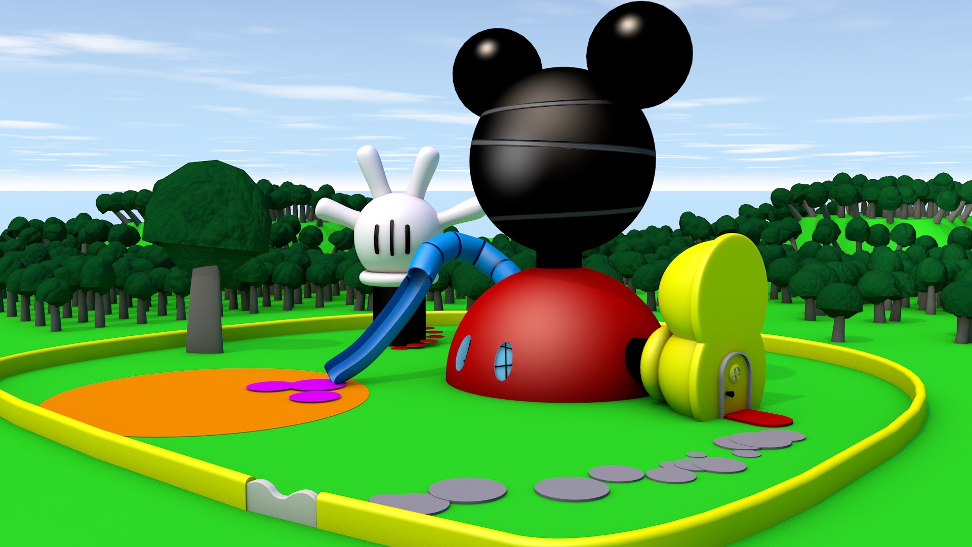 fond d'écran mickey mouse clubhouse,dessin animé,vert,jeux,illustration,amusement