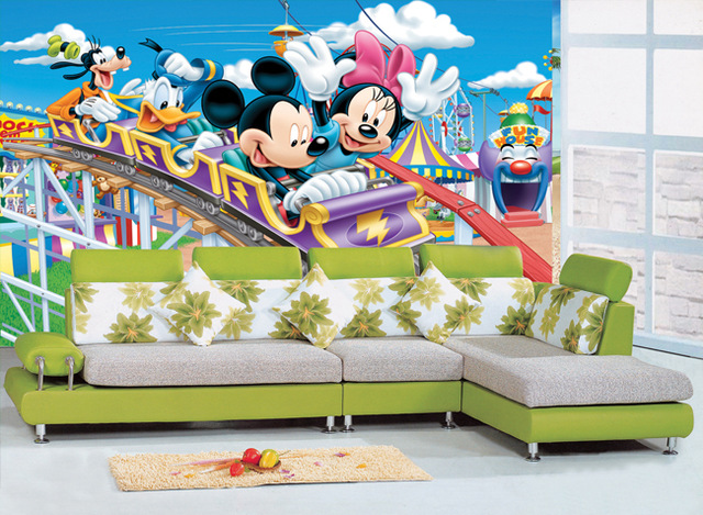 침실 미키 마우스 벽지,만화,벽지,벽화,만화 영화,방
