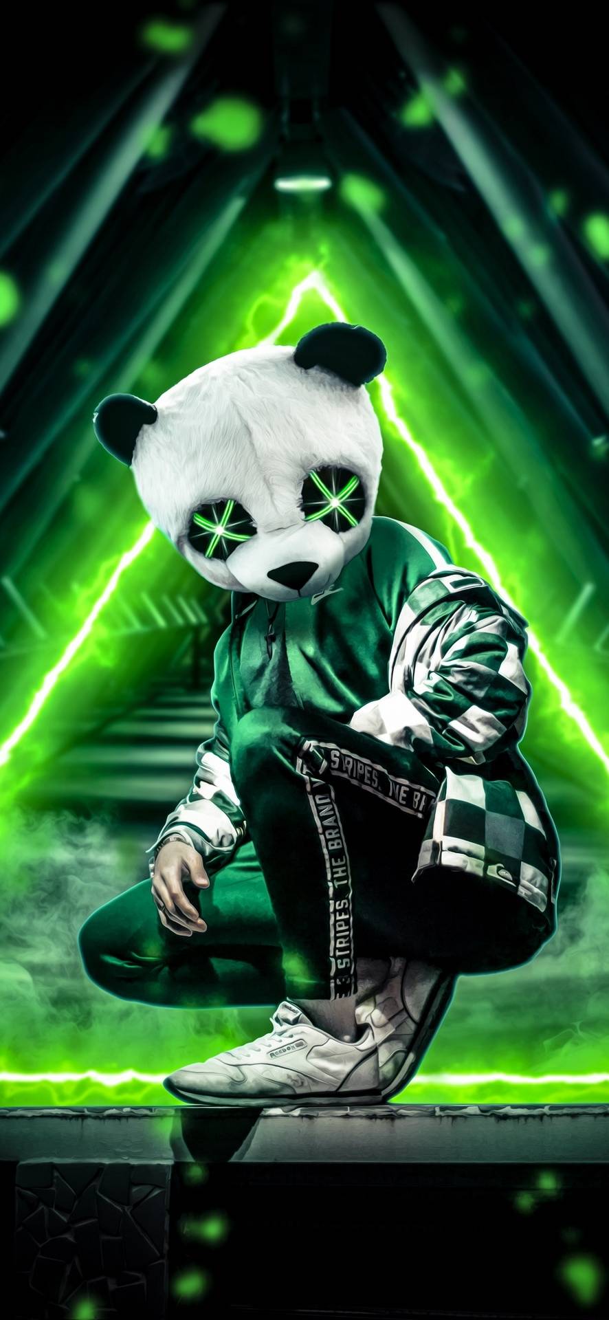 be cool wallpaper,green,panda,animation,fictional character,mascot