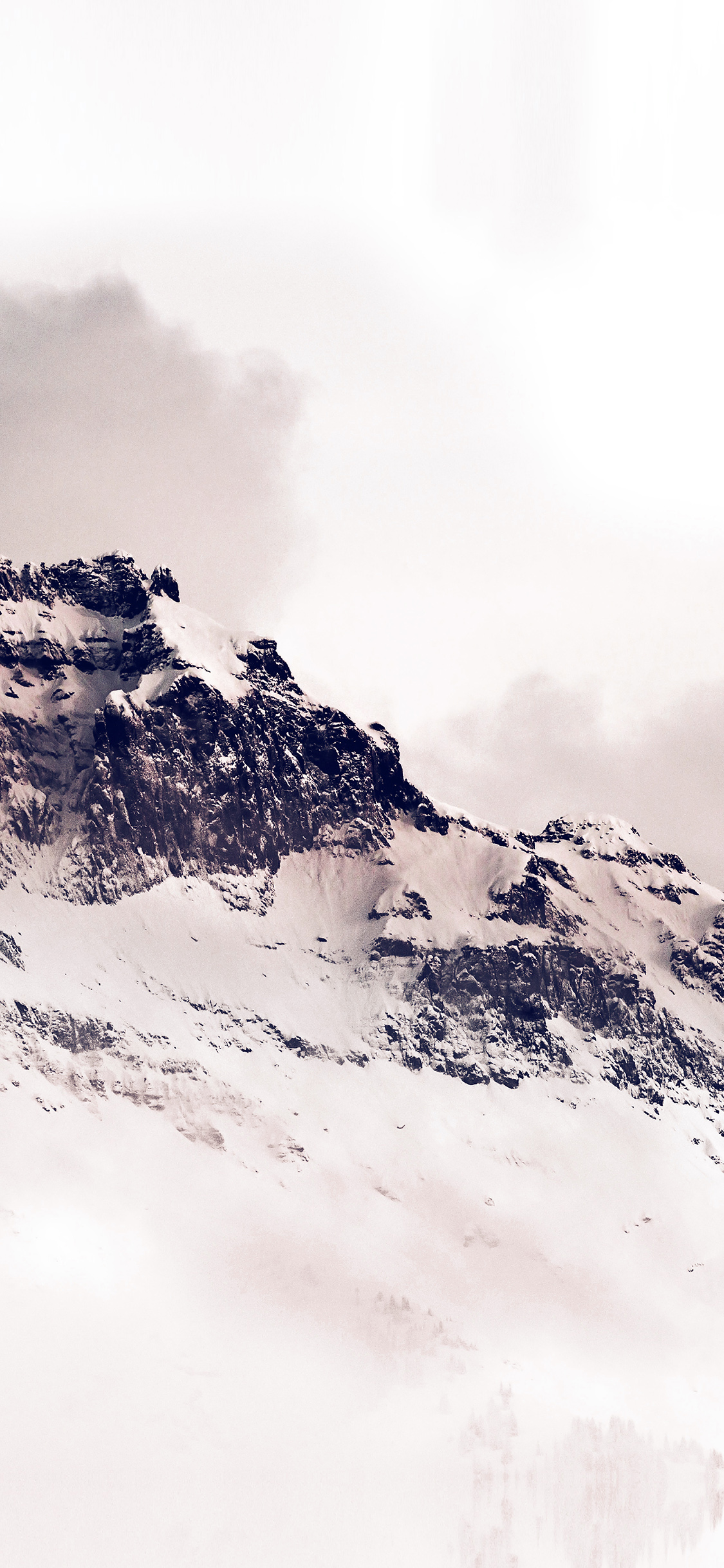 白いipadの壁紙,山,山脈,雪,海嶺,空