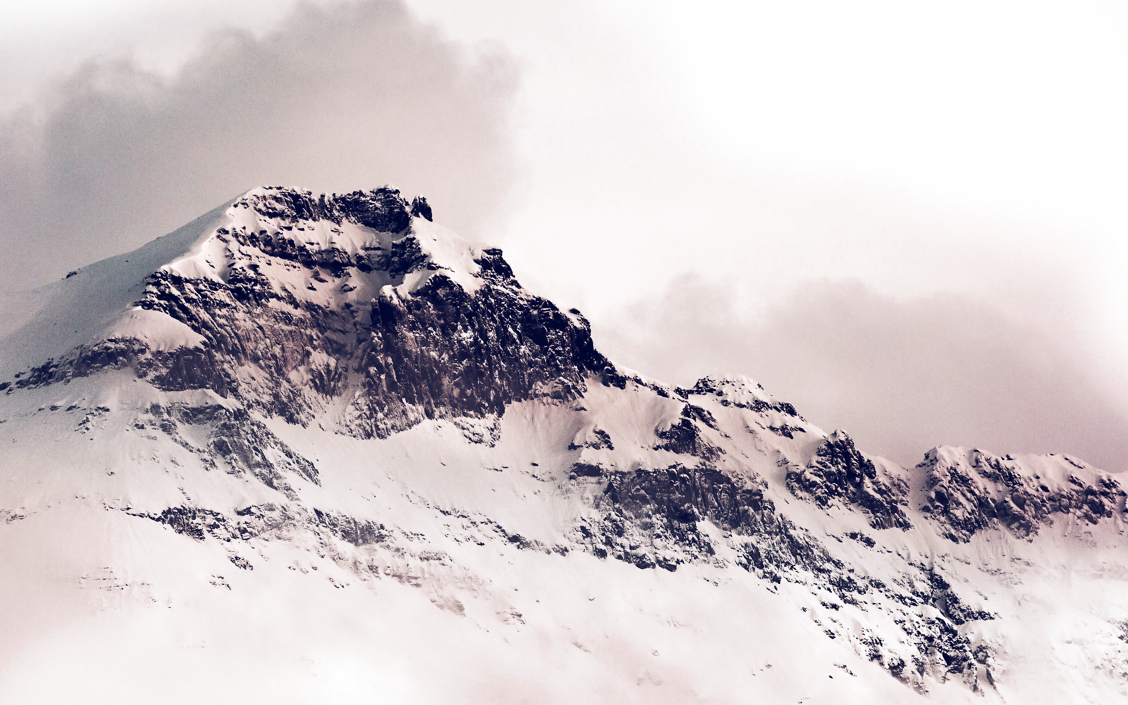 白いipadの壁紙,山,山脈,海嶺,空,雪