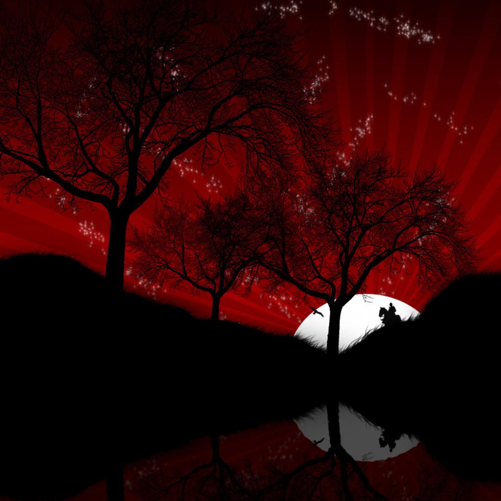 아이 패드 미니 무료 배경 화면,빨간,자연,하늘,나무,아침에 붉은 하늘