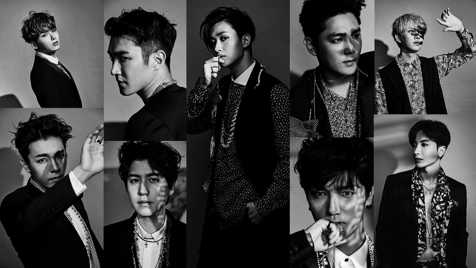 super junior wallpaper,schwarz und weiß,fotografie,musikensemble,einfarbig,collage