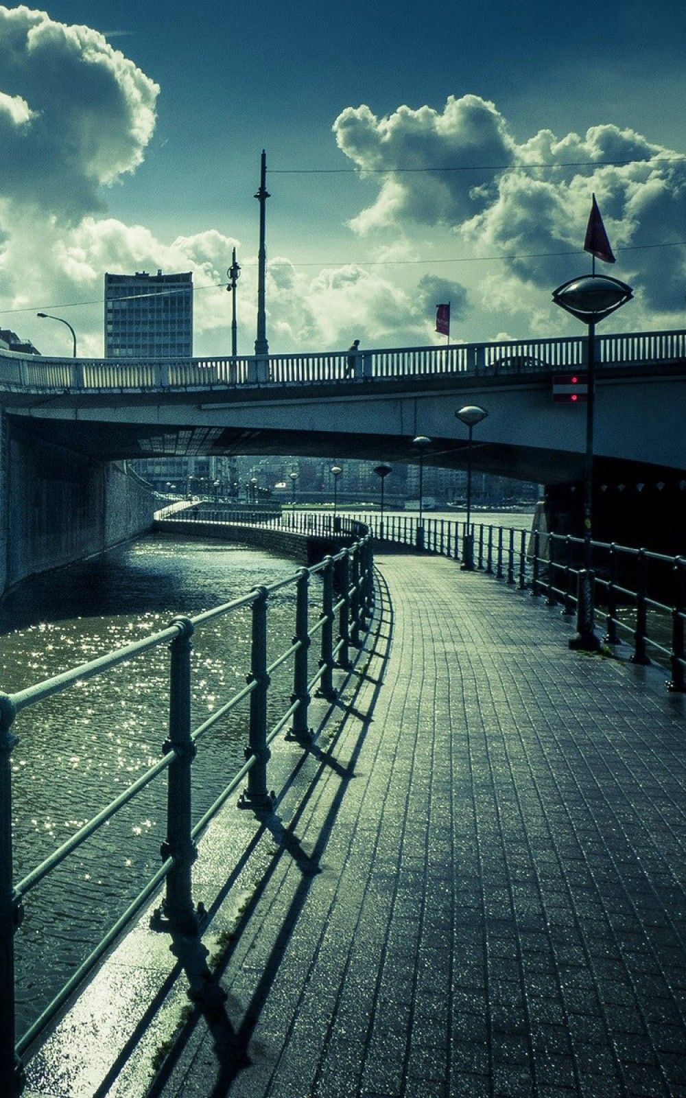 fonds d'écran d'eau hd pour mobile,ciel,jetée,architecture,nuage,pont