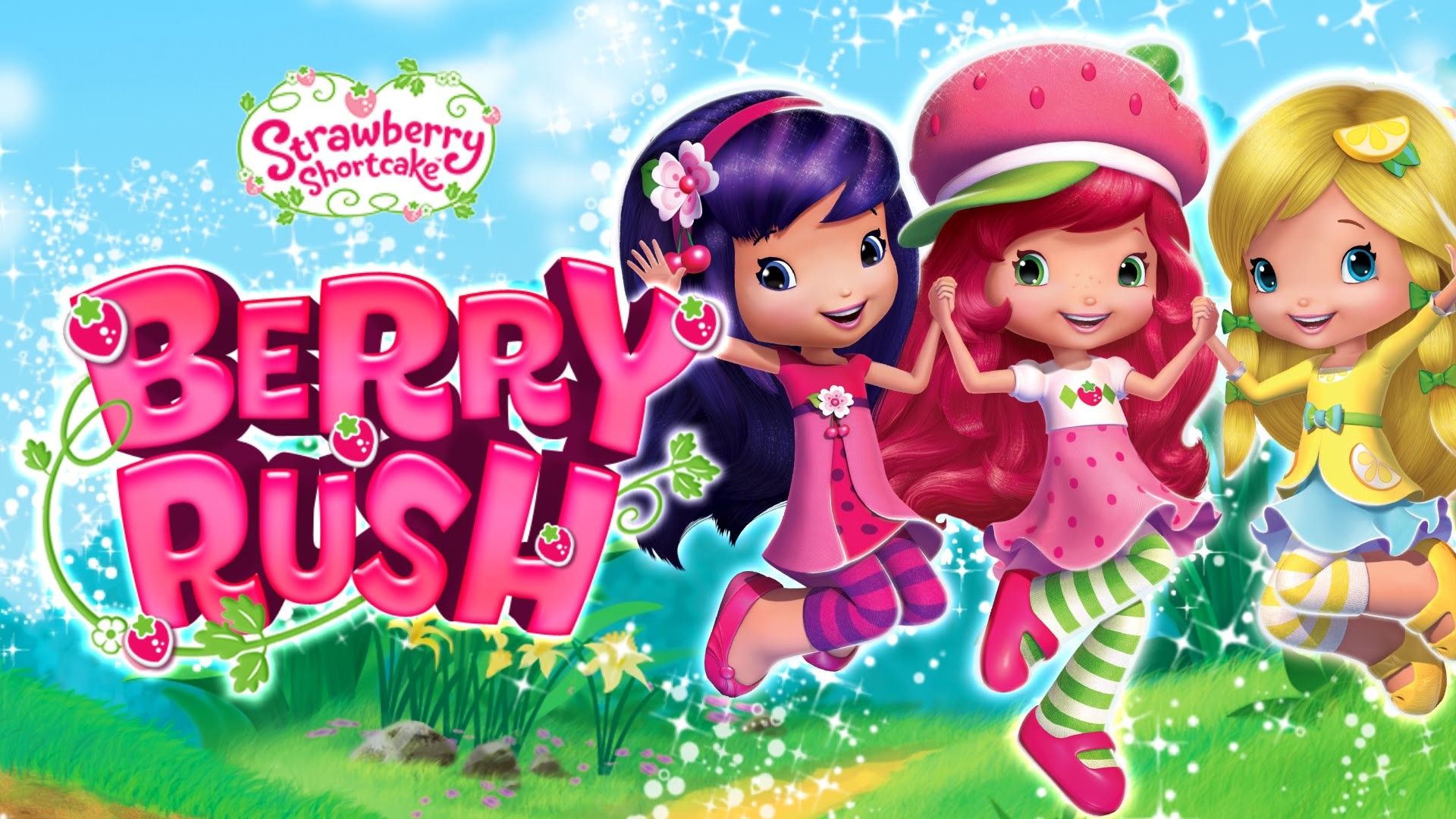 strawberry shortcake wallpaper,animated cartoon,cartoon,doll,friendship,pink