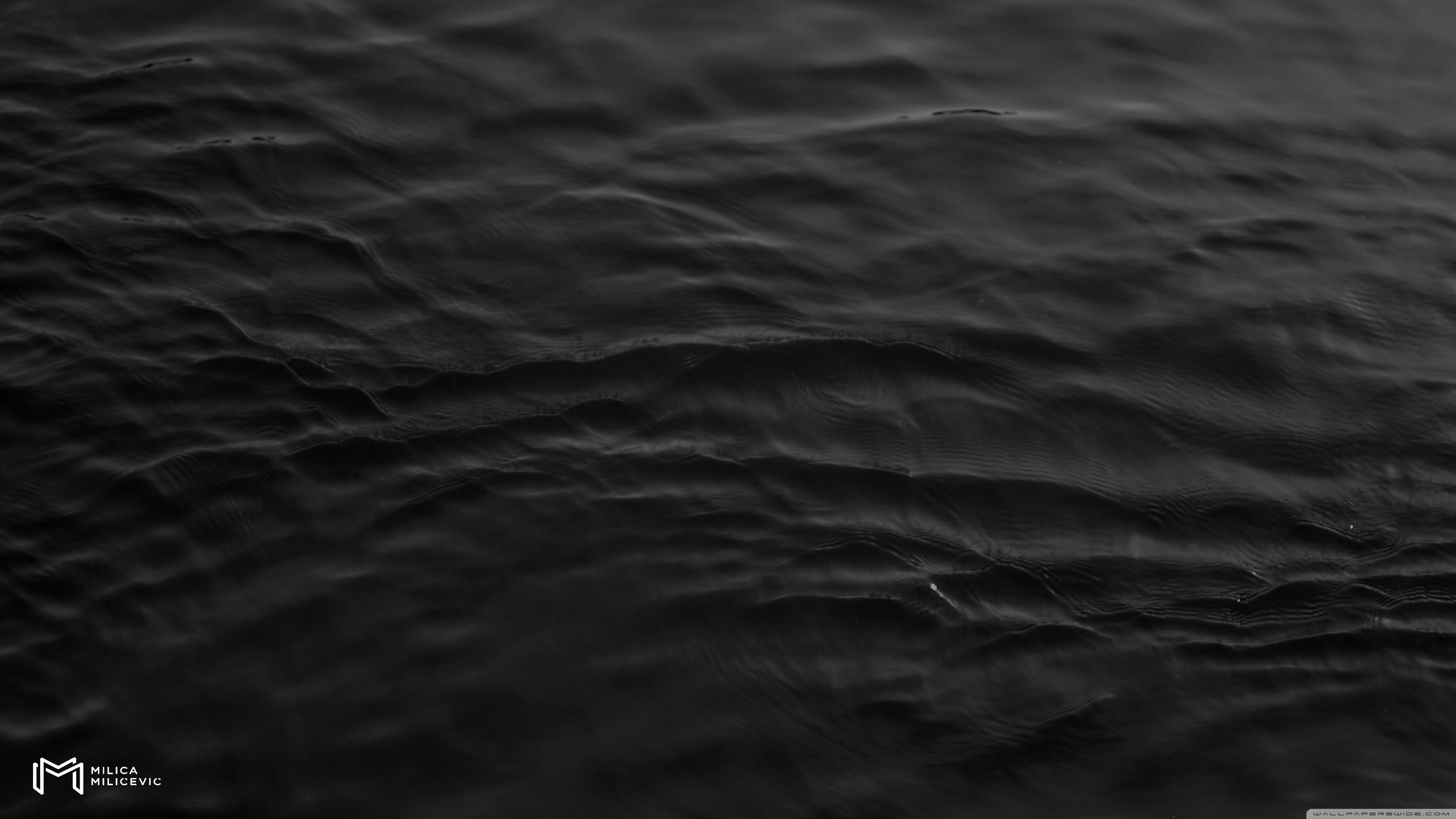 黒い水の壁紙,水,黒,波,雰囲気,黒と白
