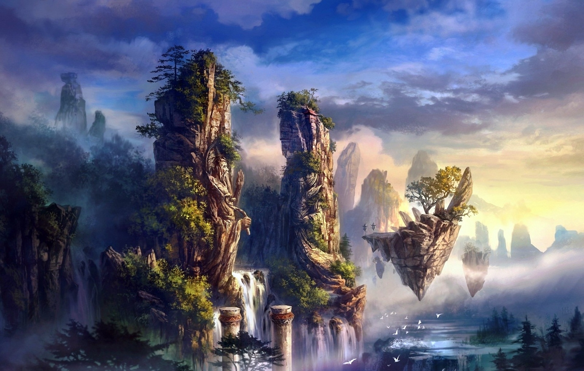 fantasy desktop wallpaper,nature,natural landscape,sky,strategy video game,cg artwork