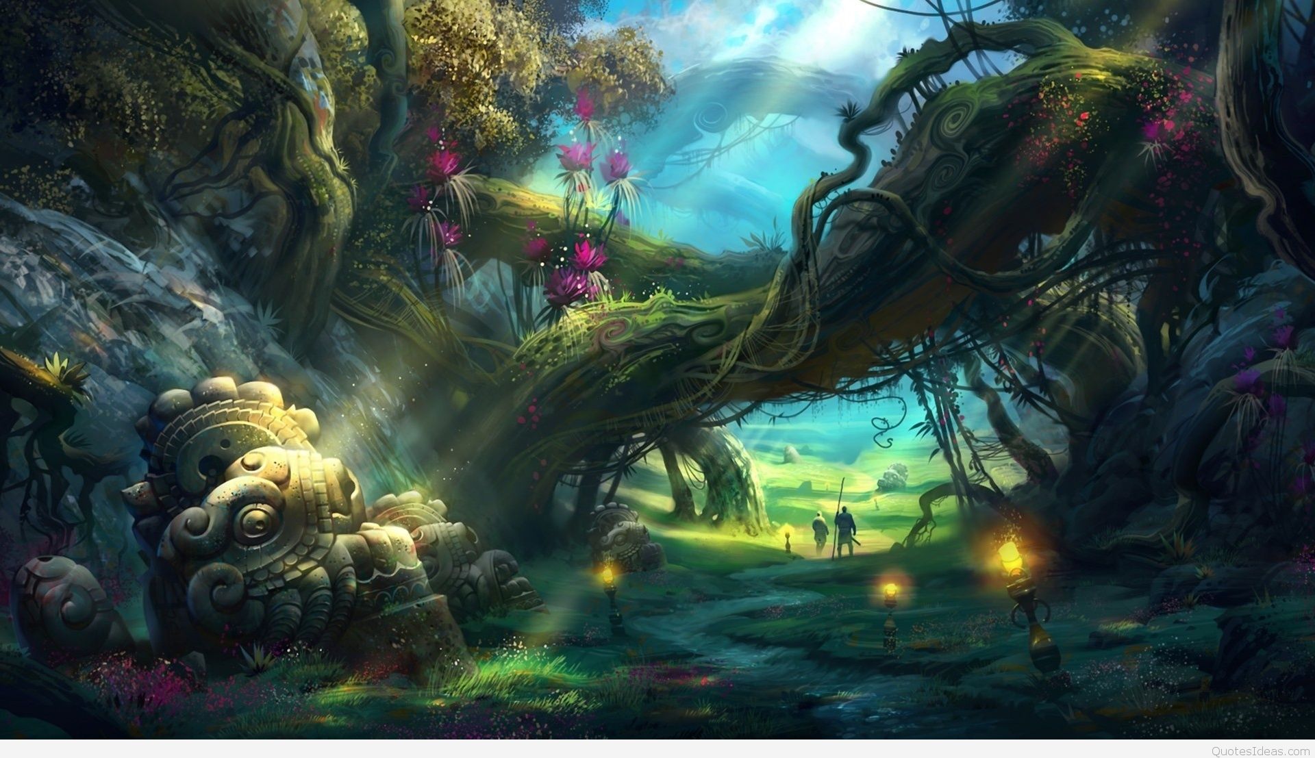 free fantasy wallpaper,action adventure game,nature,natural environment,cg artwork,jungle
