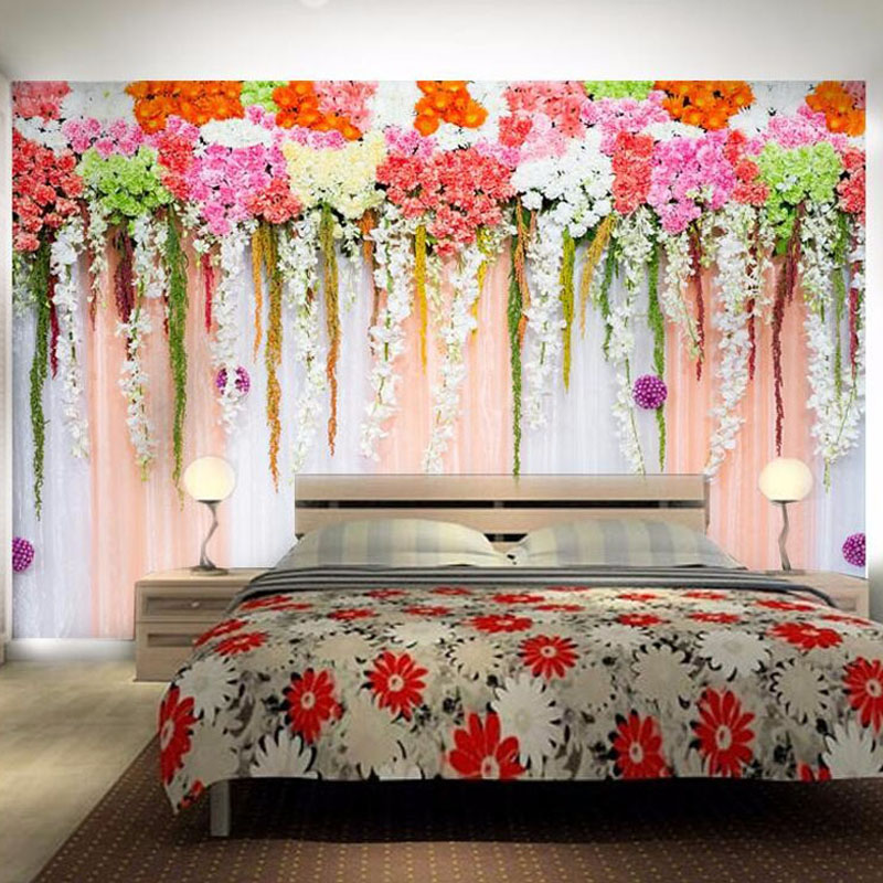 flower wallpaper for bedroom,room,pink,interior design,curtain,wall