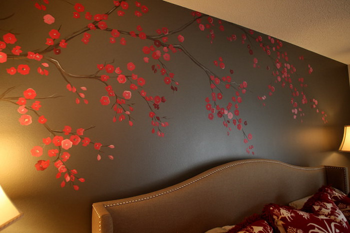 flower wallpaper for bedroom,red,wall,room,wallpaper,interior design