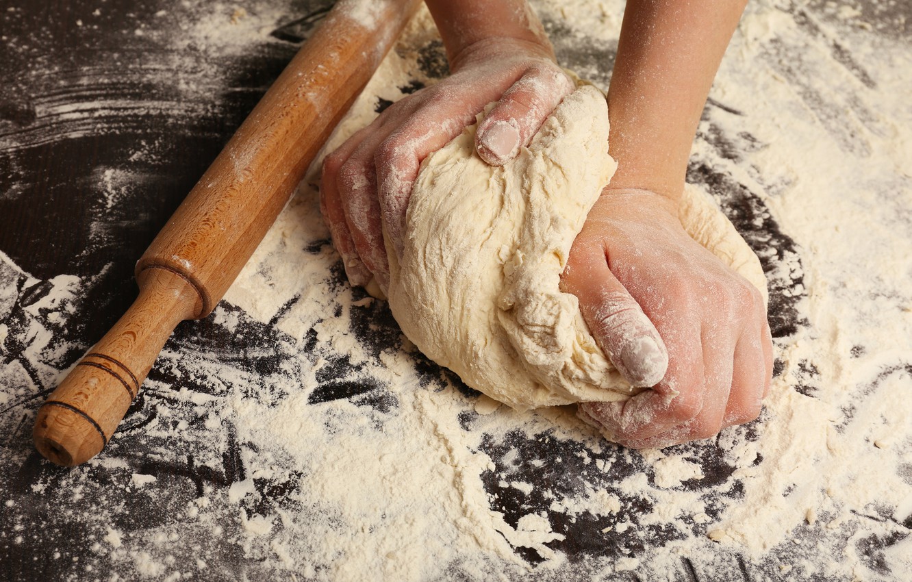 flour wallpaper,dough,rolling pin,hand,food,flour