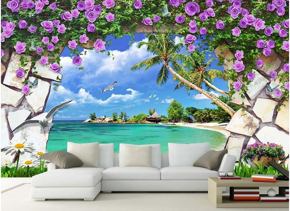 fondo de pantalla de flores naturales 3d,naturaleza,paisaje natural,mural,fondo de pantalla,pared