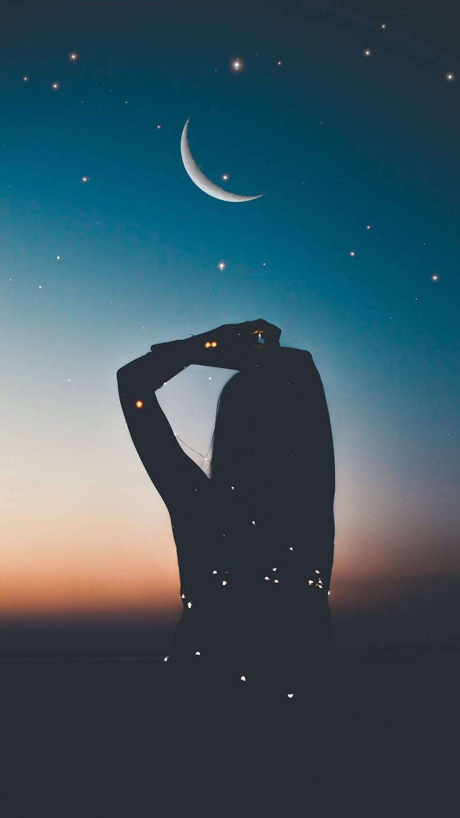 best hd wallpapers for android download,sky,moon,crescent,night,moonlight
