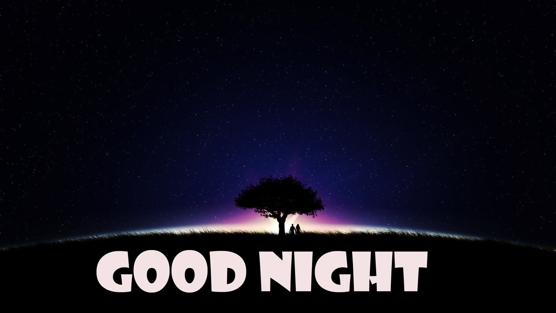 carta da parati buona notte,cielo,notte,testo,albero,buio