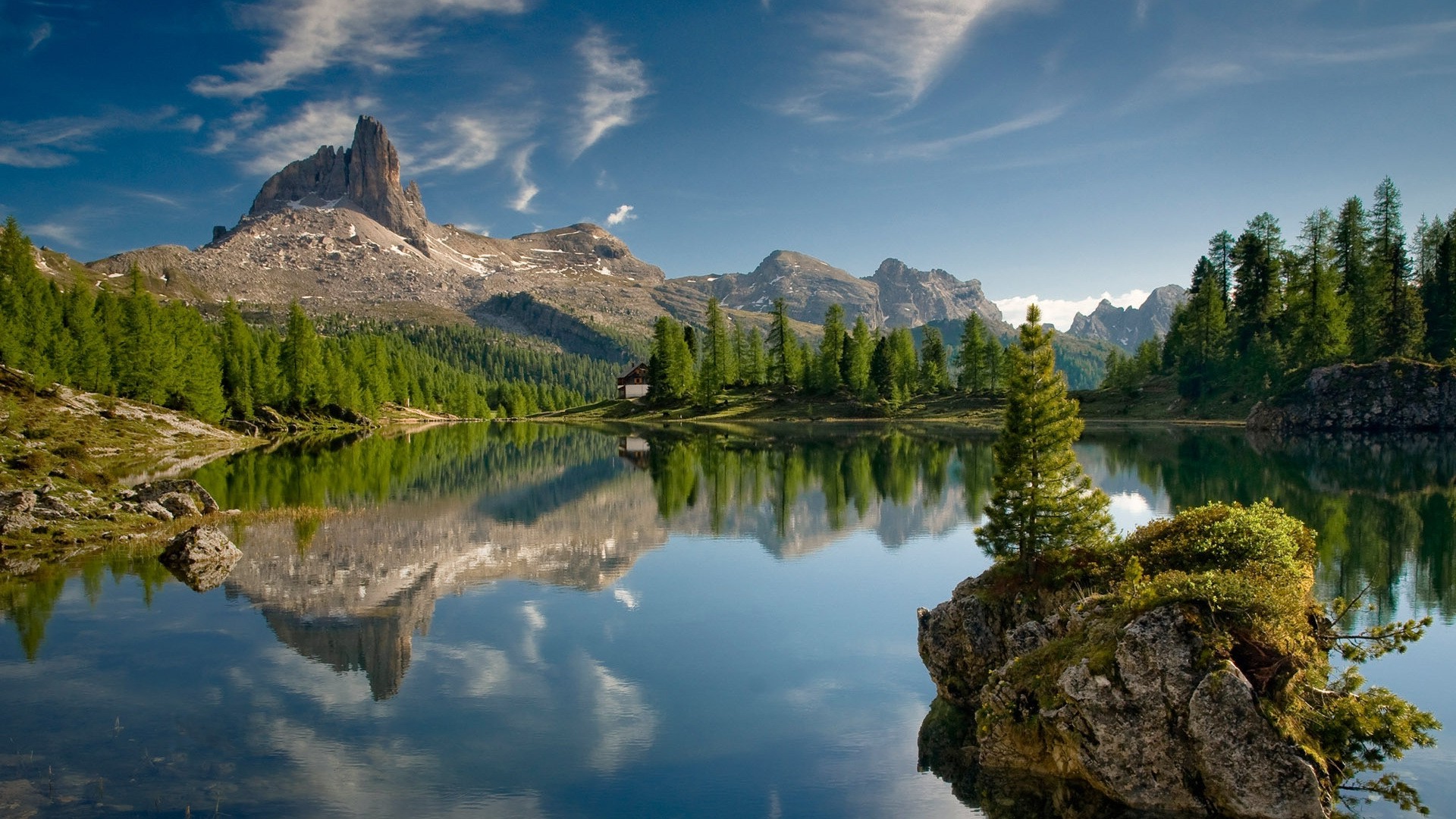 landscape wallpaper,reflection,natural landscape,nature,body of water,tarn