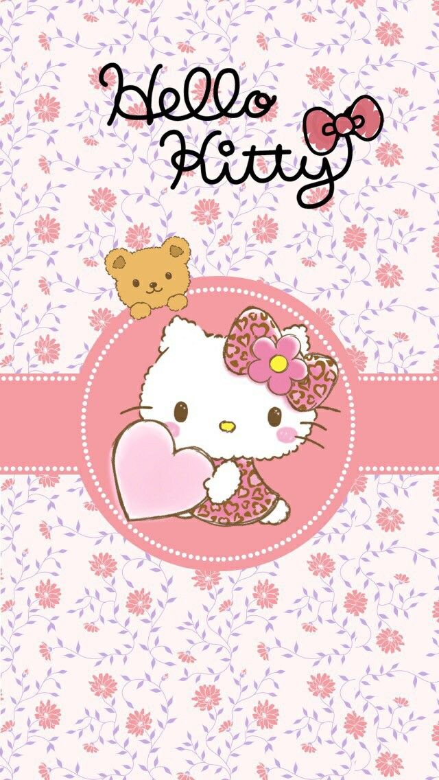 fondo de pantalla de hello kitty,rosado,texto,dibujos animados,ilustración,corazón