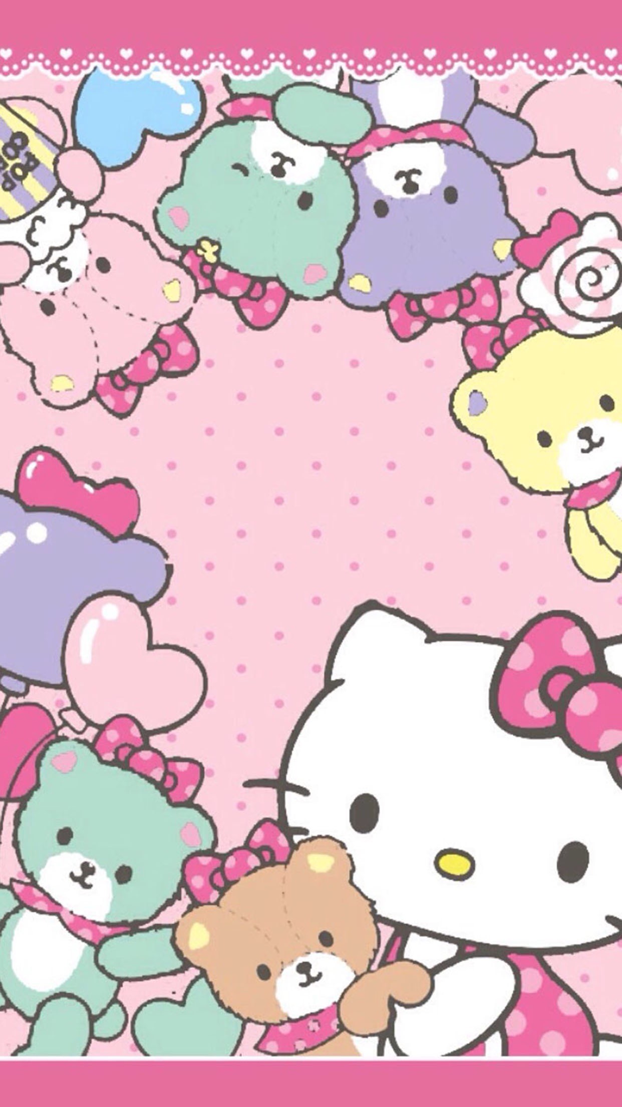 fondo de pantalla de hello kitty,dibujos animados,rosado,clipart,texto,línea