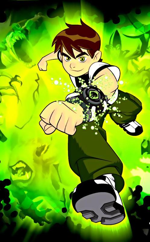 carta da parati ben 10,cartone animato,verde,anime,personaggio fittizio,illustrazione