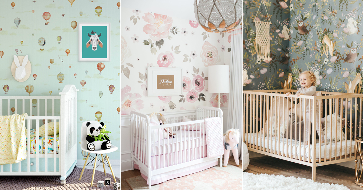 nursery wallpaper,product,room,nursery,infant bed,pink
