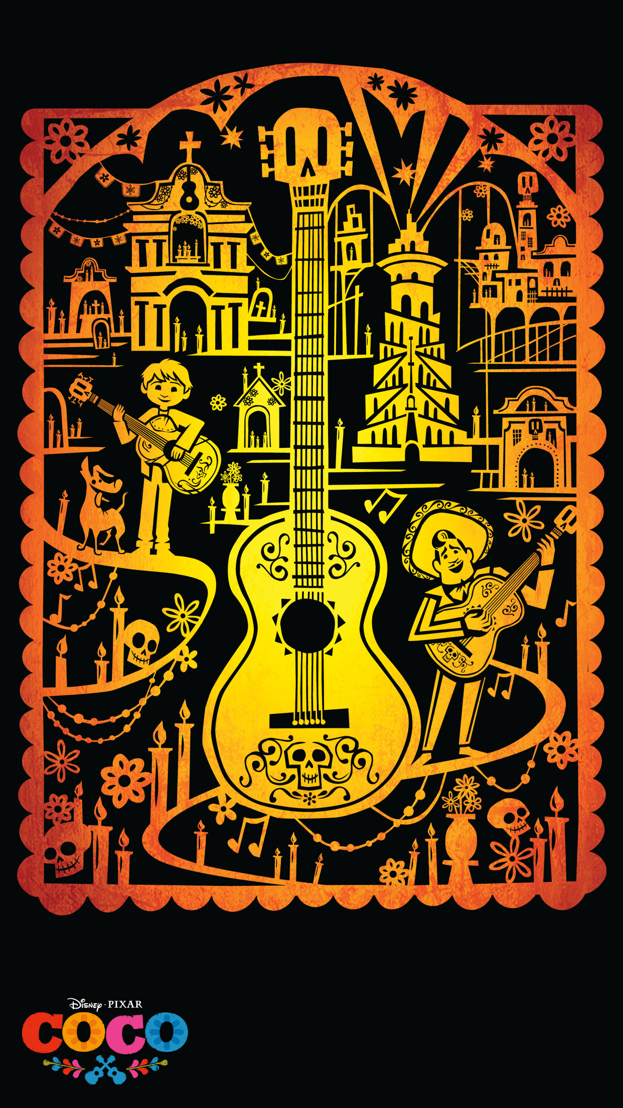 coc wallpaper,musikinstrument,gitarre,gezupfte saiteninstrumente,gelb,poster