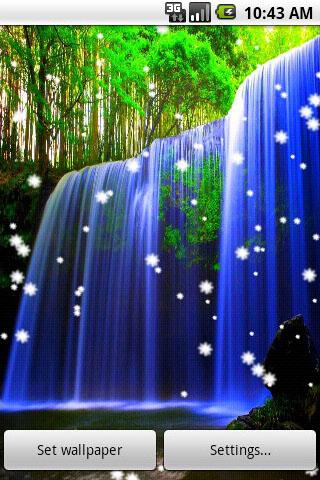 4d live wallpaper,natural landscape,waterfall,technology,tree,water feature