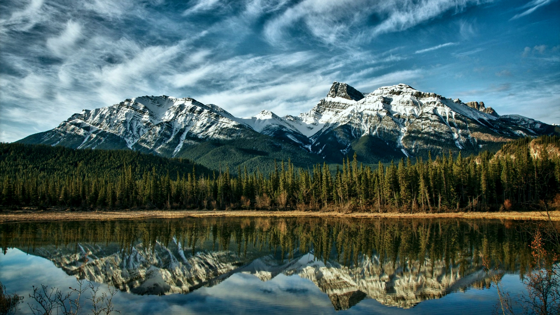 壁紙カナダ,山,自然の風景,反射,自然,空
