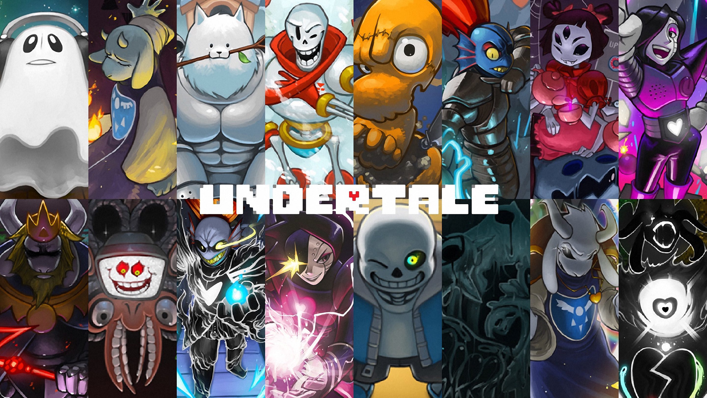 undertale wallpaper,cartoon,collage,fiction,fictional character,hero