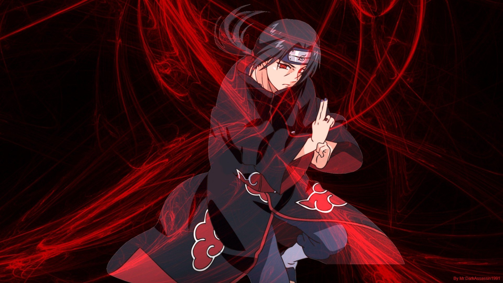 fondo de pantalla de itachi,rojo,anime,dibujos animados,ilustración,cg artwork