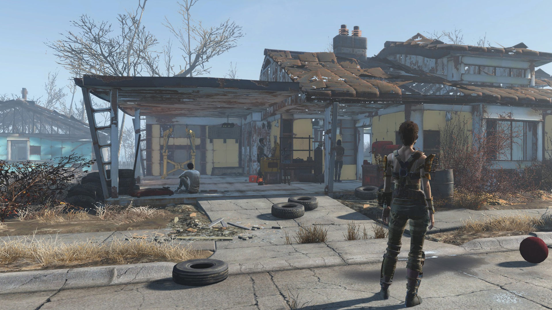 carta da parati fallout 4,tetto,costruzione,casa,architettura,casa