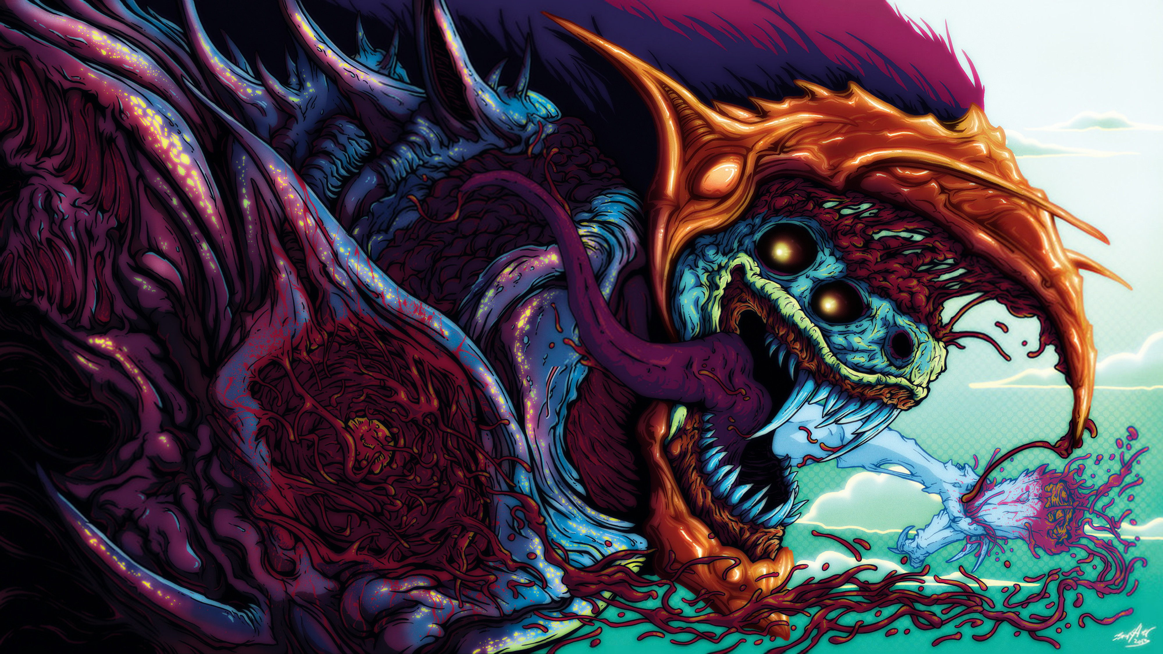 hypebeast wallpaper,dragon,fictional character,cg artwork,demon,illustration