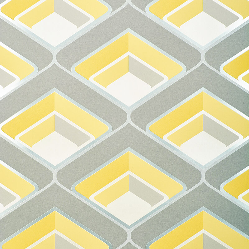 Geometric Wallpaper Grey And Yellow WallpaperUse