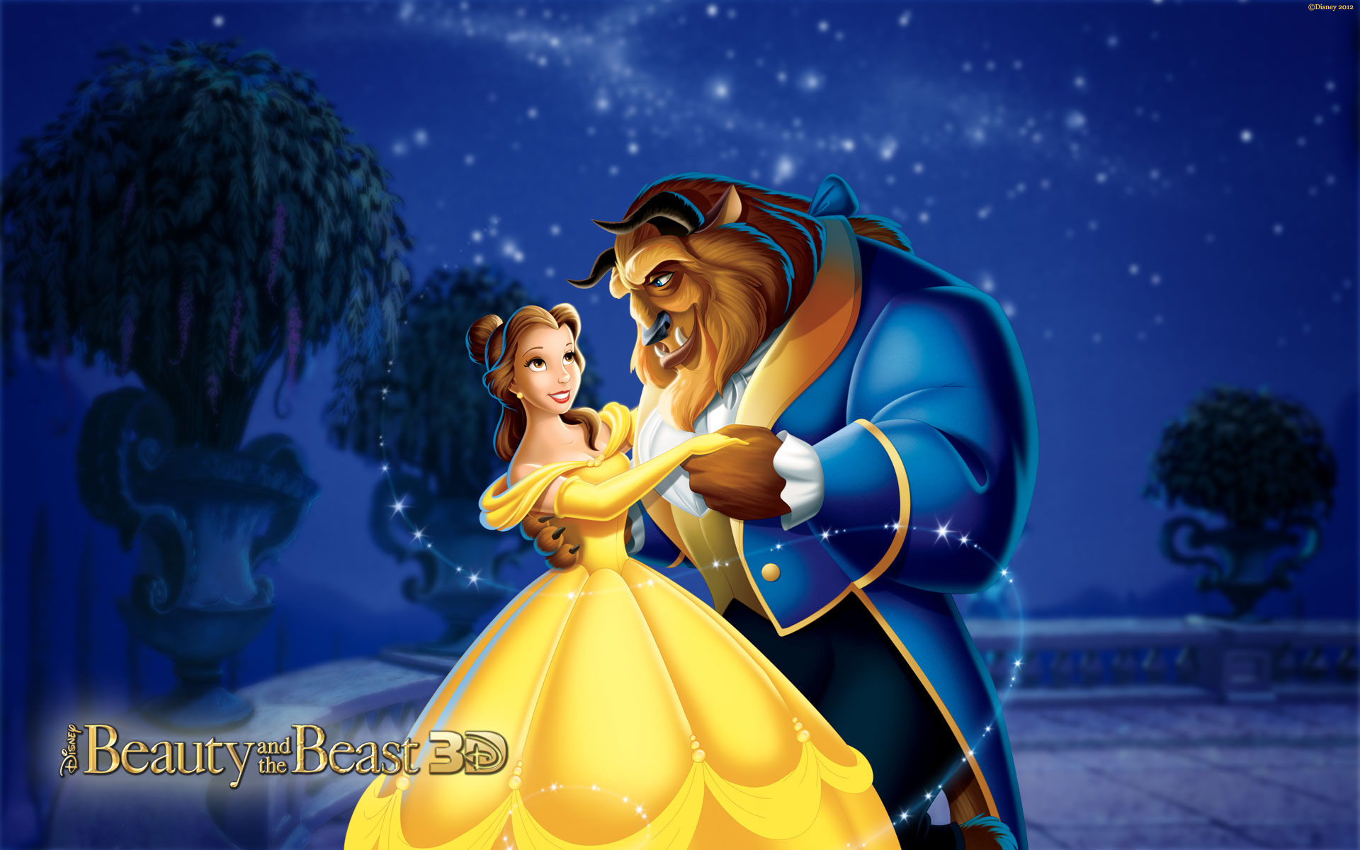 beauty and the beast wallpaper,animated cartoon,cartoon,animation,fictional character,adventure game