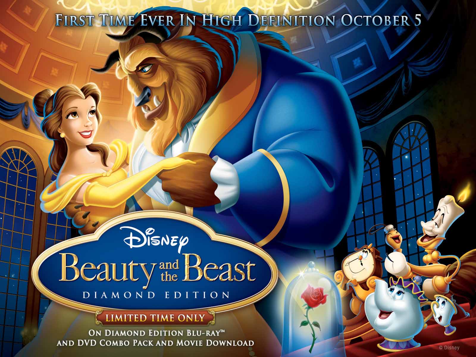 beauty and the beast wallpaper,animated cartoon,nativity scene,poster,movie,animation