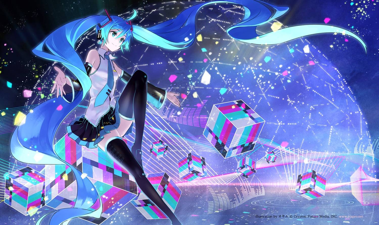 hatsune miku wallpaper,anime,graphic design,illustration,cg artwork,graphics