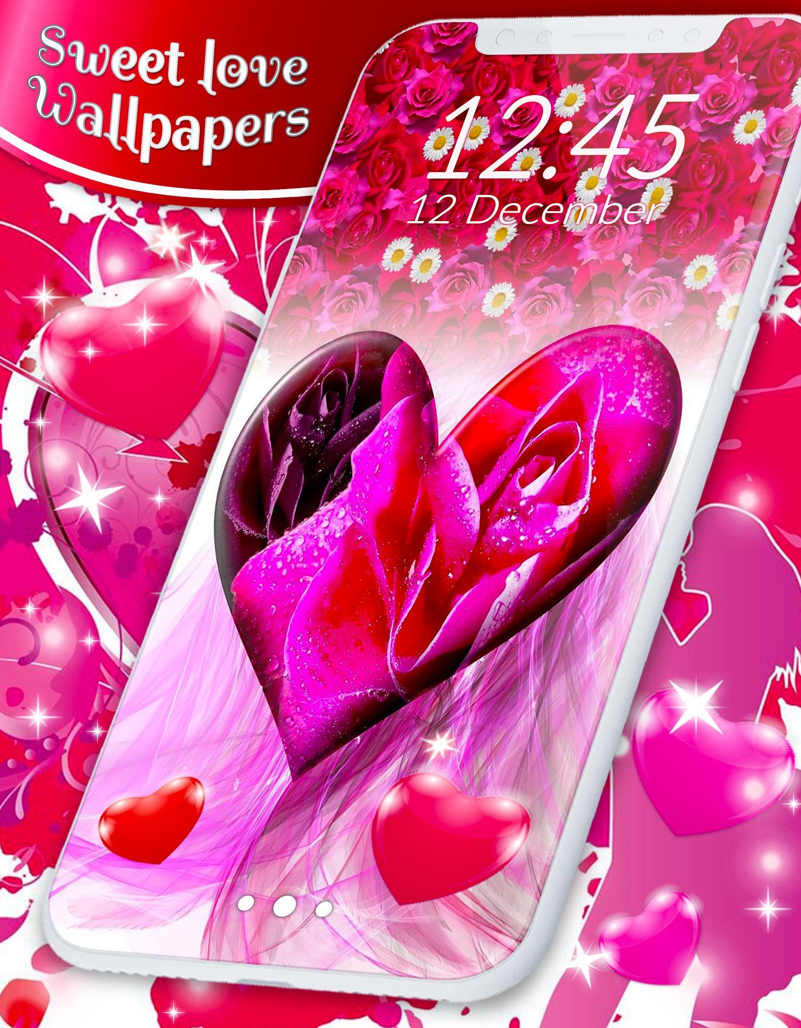 sweet love wallpaper download,pink,magenta,petal,valentine's day,material property