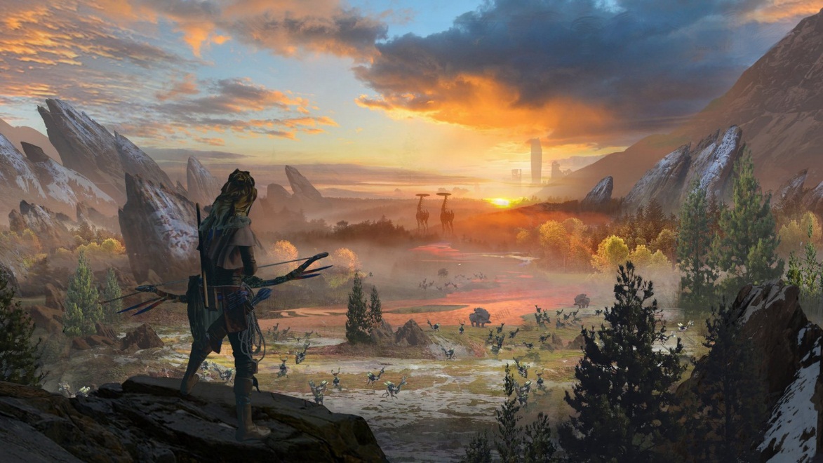 horizon zero dawn wallpaper,action adventure game,pc game,sky,screenshot,games