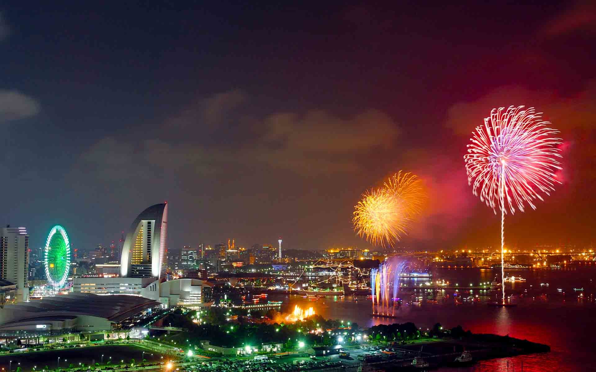 bonito fondo de pantalla hd,fuegos artificiales,paisaje urbano,área metropolitana,día de año nuevo,noche