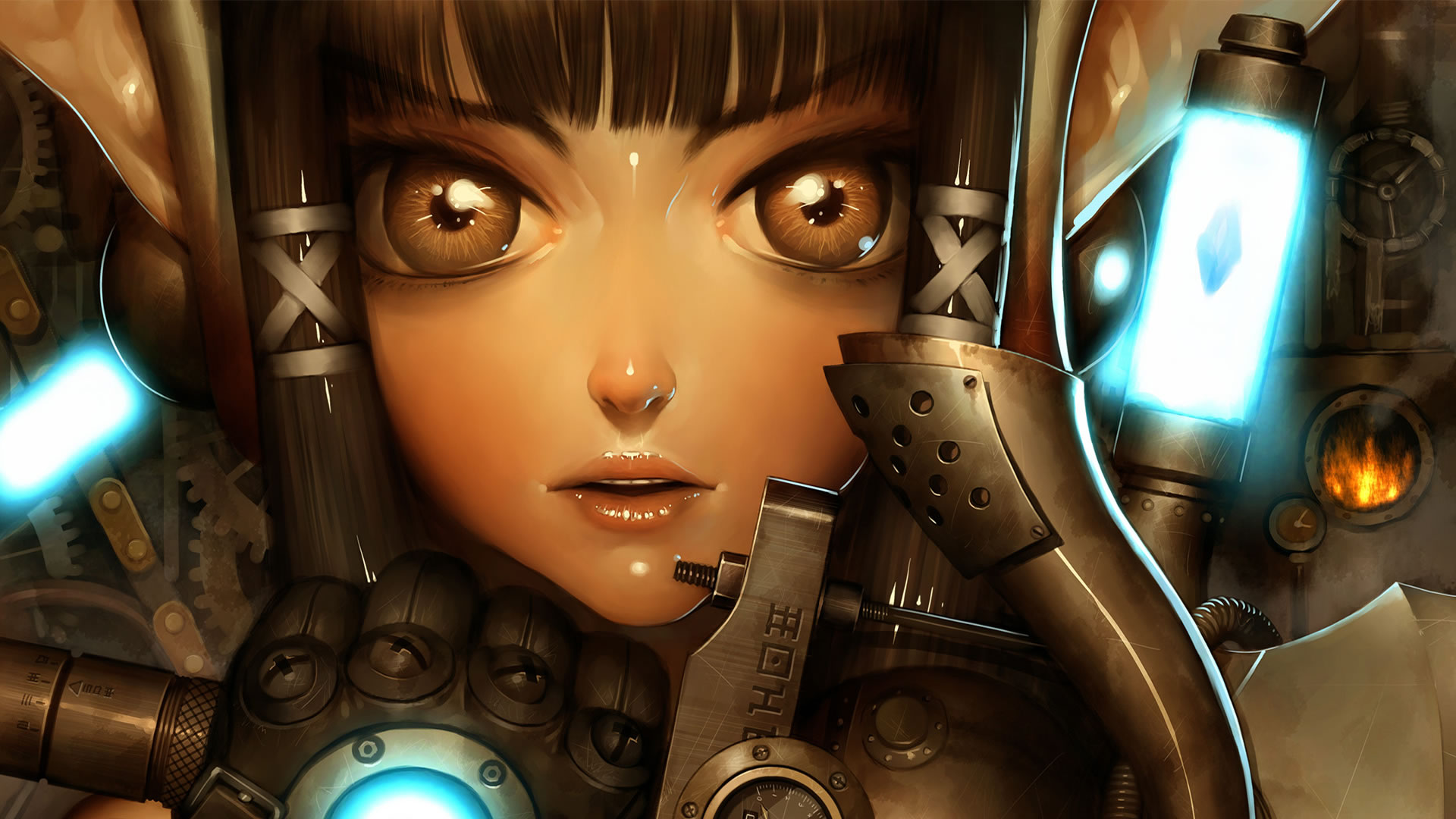 3d anime wallpaper,cg kunstwerk,auge,spiele,action adventure spiel,roboter